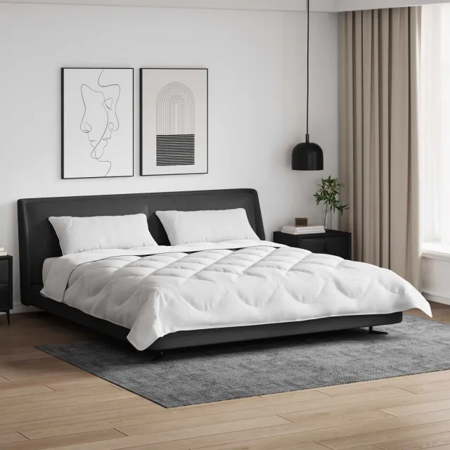 vidaXL Dekbedset met kussen 3 st Wit Microvezel