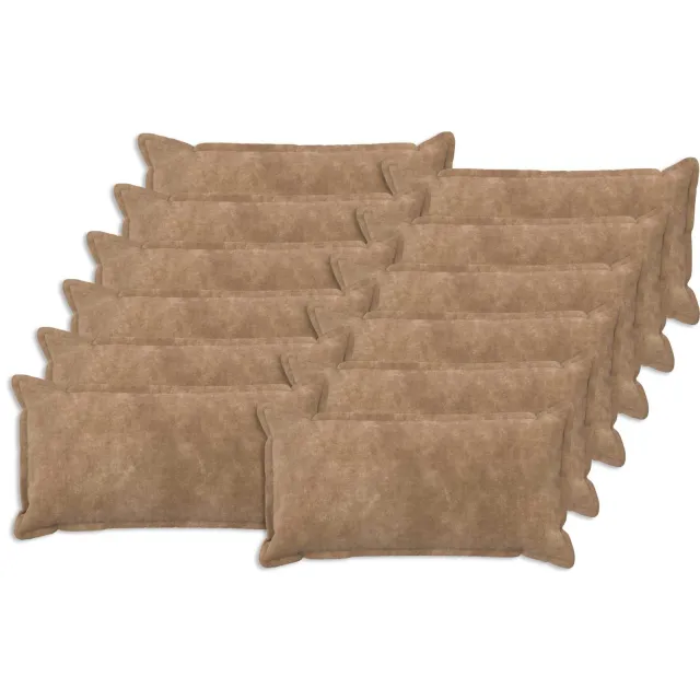 vidaXL Kussensloop 12 st HOUTEN Taupe 40 x 80 cm Microfiber Fleece