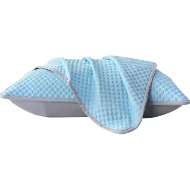 rimmo Zomer Koel Kussenhoes – Effen Kleur, IJsbonen Kussenhoes, Koelend Gevoel, Airconditioning Kussenhoes, Wasbaar (Zonder Kussen), Slaapkamer Kussenhoes 48x74cm - Blauw