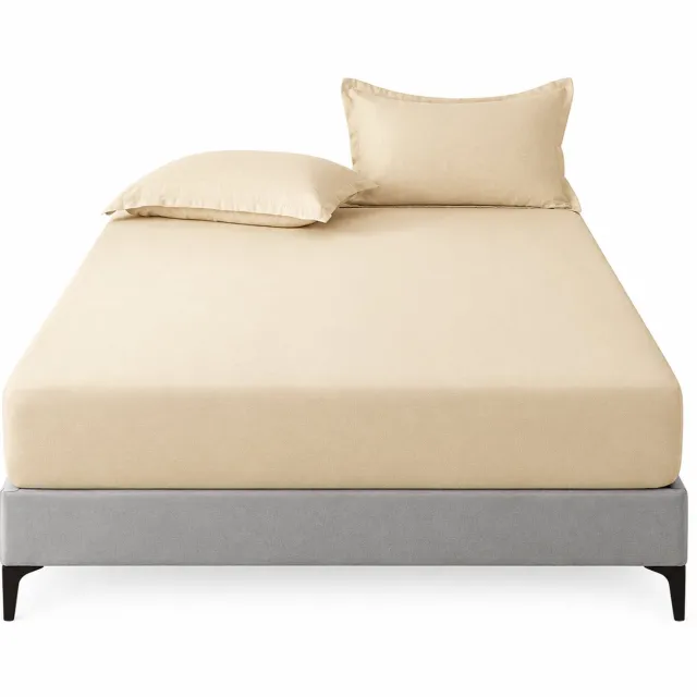 SWGOTA Beige kussenslopen, set van 2, polyester, effen met sierrand voor bedkussens