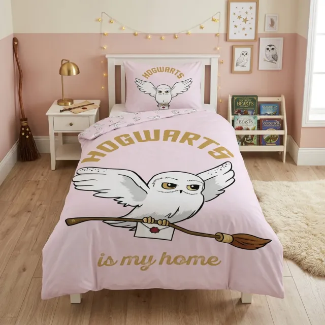 Harry Potter Dekbedovertrek Hogwarts is my home - dekbedovertrek - 140 x 200 cm - Polyester Roze
