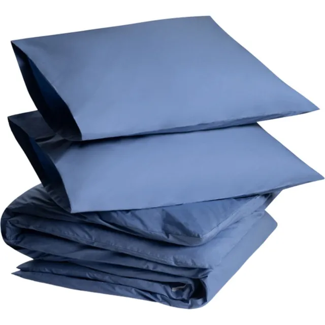 Yumeko dekbedovertrek percal katoen sereen blauw 200x220 + 2/60x70 - Bio, eco & fairtrade Serene Blue