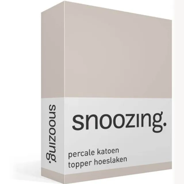 Snoozing percale katoen topper hoeslaken - 160x200 cm - Lits-jumeaux - Zand