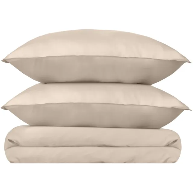 Wocha Dekbedovertrek Set - 100% Tencel Eucalyptus - 260x200/220 - Oat - Luxe, zacht en duurzaam incl. 2 kussenslopen