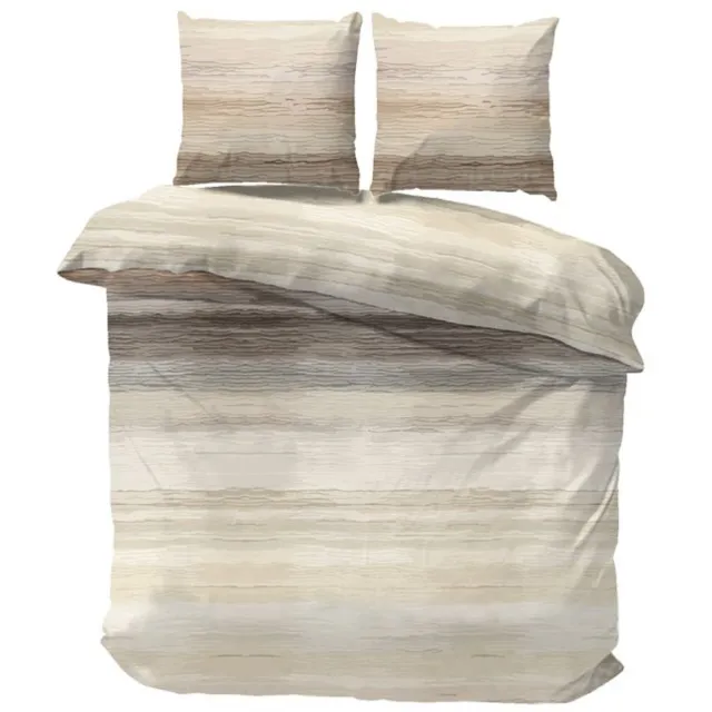 iSleep Flanel Dekbedovertrek Freek - Eenpersoons - 140x200/220 cm - Naturel