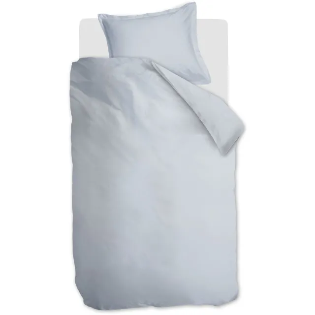 Ambiante Satin Uni dekbedovertrek - Eenpersoons - 140 x 200/220 cm - Licht blauw