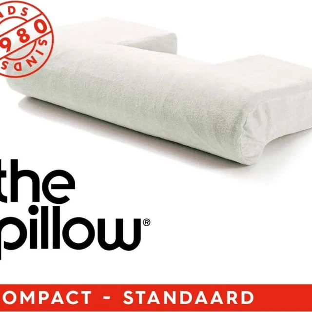 The Pillow Compact Standaard - Orthopedisch kussen Latex - Hoofdkussen voor Nekklachten - Kussen voor Nek inclusief Velours Kussensloop - 54x31x14cm creme