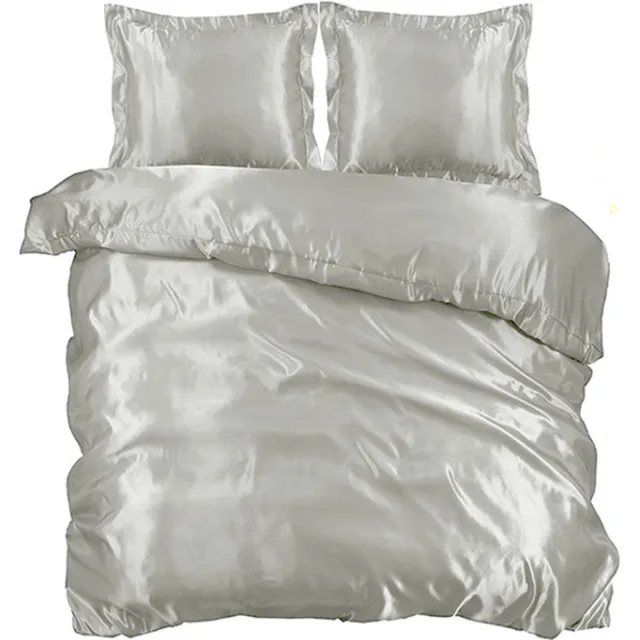 Beauty Silk Dekbedovertrek Satijn - Grijs - 140x200/220