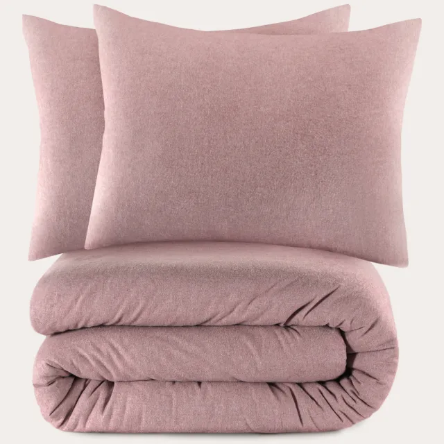 NOUS Living flanellen dekbedovertrek 2-persoons (200x220 cm) Roze