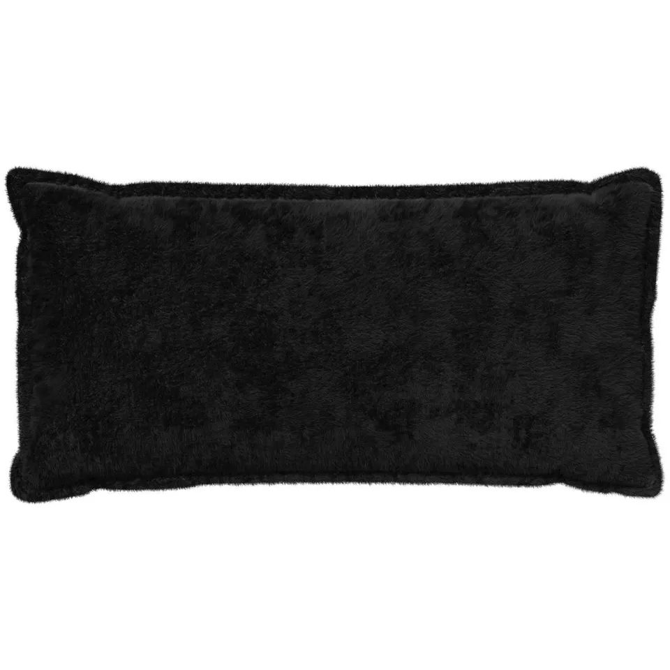 vidaXL Kussensloop 6 st HOUTEN Zwart 40 x 70 cm Nep Konijnenbont