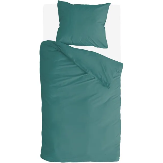 BYRKLUND Dekbedovertrek Go Velvet - 140x220 - Voor: 100% Polyester, achter 100% Katoen - Groen