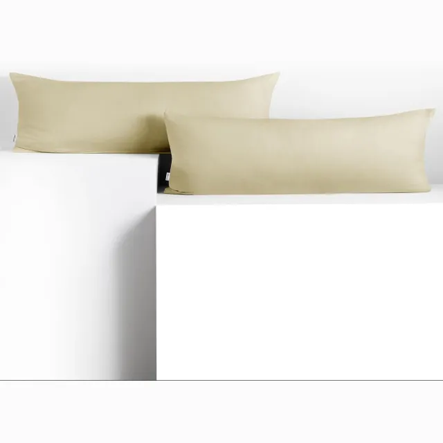 Famanu 2 kussenslopen 40x200 cm katoen ritssluiting beige amber