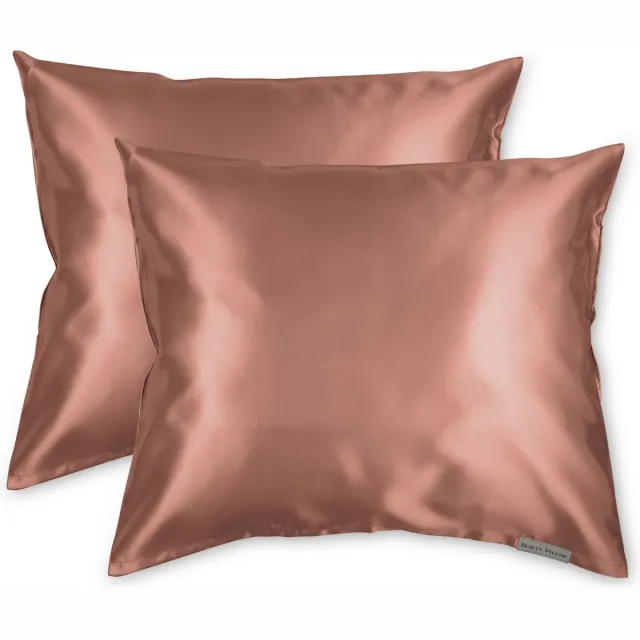 Beauty Pillow Original - Satijnen Kussenslopen - Voordeelset - Duo Pack - Terracotta - 60x70 cm