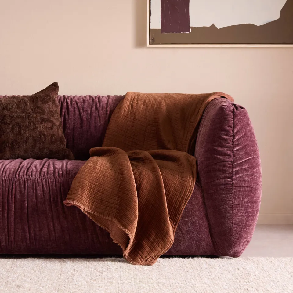 NOUS Living viscose plaid Jidde terra, foto 2