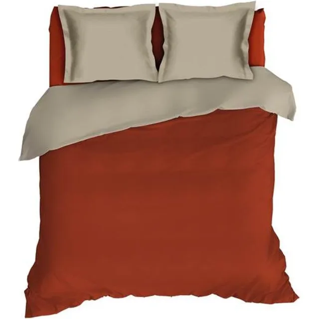 Romanette Comtesse Dekbedovertrek - Extra breed - 260x200/220 cm - Rooibos/Sand
