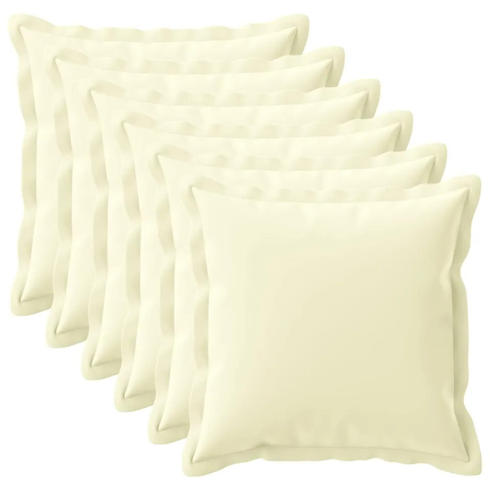 vidaXL Kussensloop 6 st HOUTEN Crèmekleurig 55 x 55 cm Polyester, foto 3