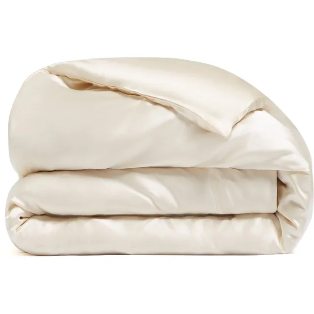 Dore & Rose Dekbedovertrek (200 x 220) - 100% Premium Ademend Zijde - Champagne