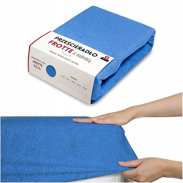 LOZKOHOLICY.PL Badstof hoeslaken met elastiek 180x80 cm - Zacht & overdreven Blauw