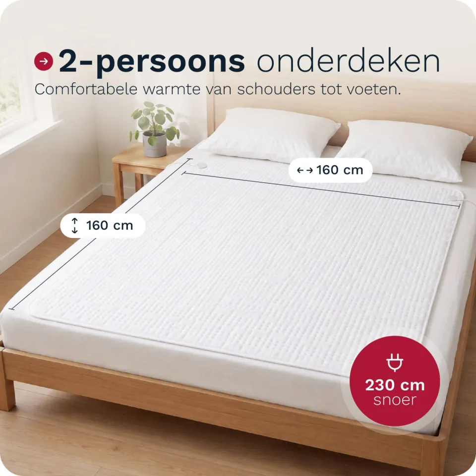 Inventum elektrische onderdeken - HN297V - 160 x 160 cm - wit, foto 5
