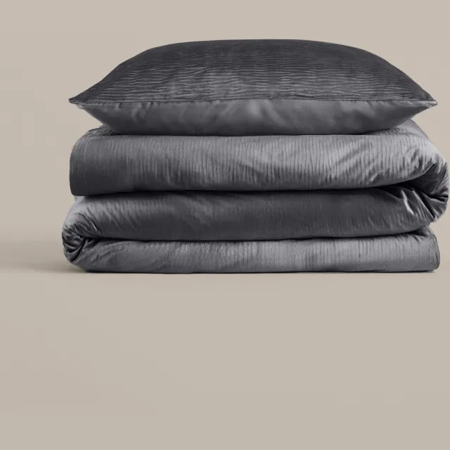 Sleeptime Velvet Cartier Dekbedovertrek - 140X200/220 + 1 x kussensloop 60x70 - Antraciet Cartier Antraciet