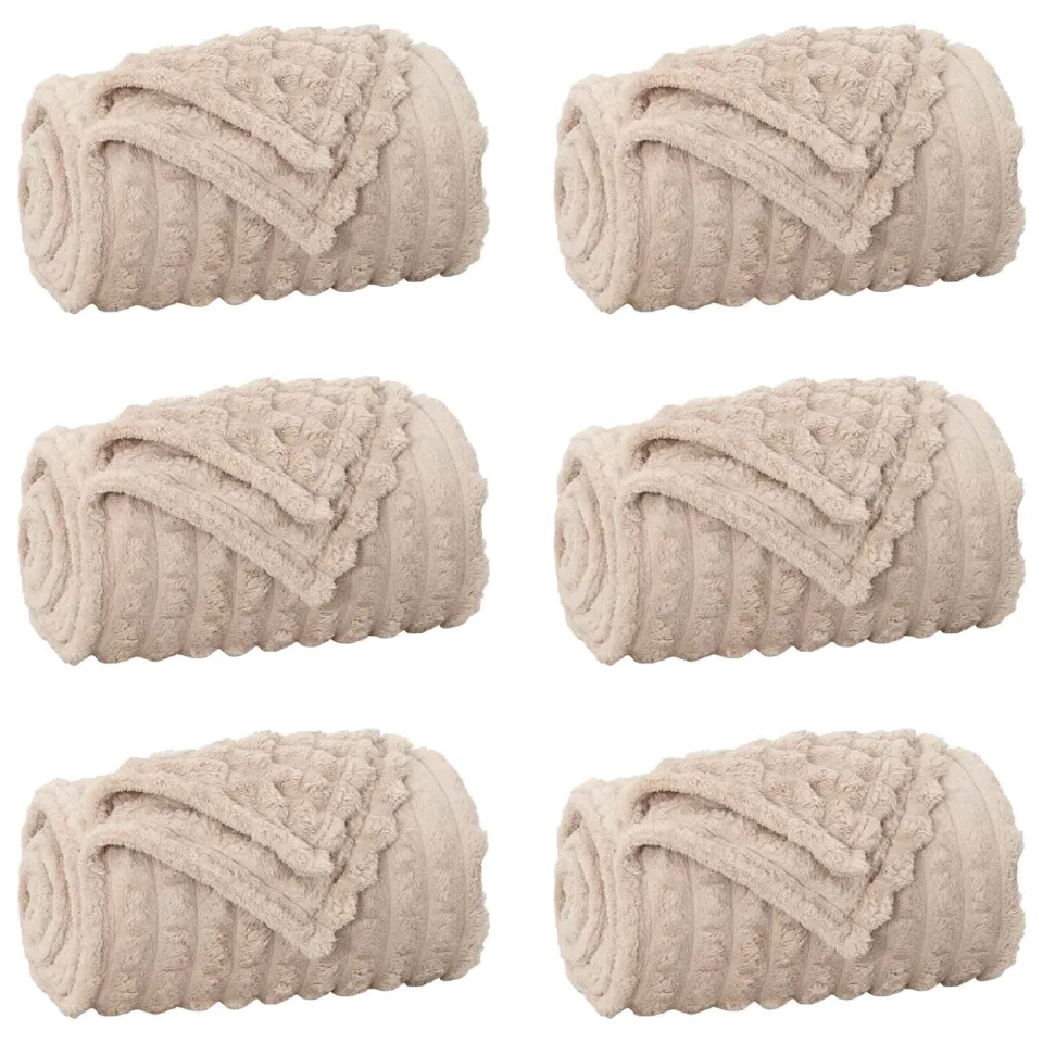 vidaXL Kleden 6 st Beige 270 x 240 cm 10,5 kg Fleece