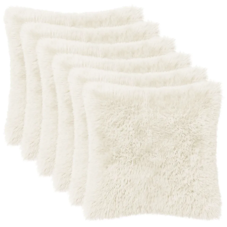 vidaXL Kussensloop 6 st HEERLEN Wit 45 x 45 cm PV Fleece, foto 3