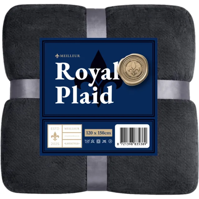 Meilleur Plaid - 120x150 cm - Antraciet - Zachte plaid voor bank, bed en decoratie