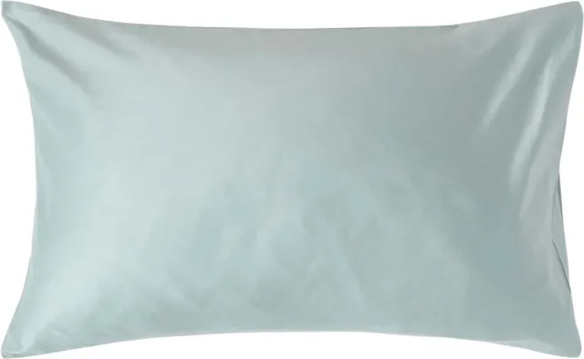 Homescapes Biologisch Kussensloop 50x75 cm – Eendenei Blauw – 100% Egyptisch Katoen Satijn – Draaddichtheid 400