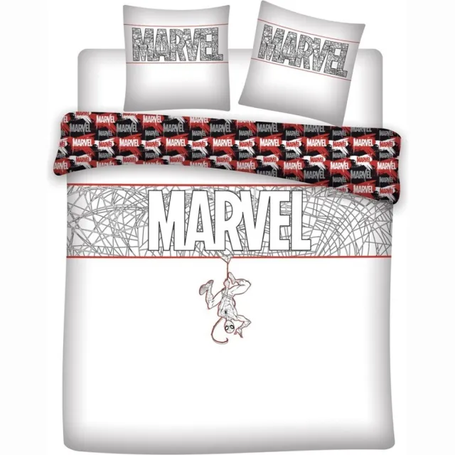 Marvel Dekbedovertrek, Spider-Man - Lits Jumeaux - 240 x 220 cm - Katoen Wit