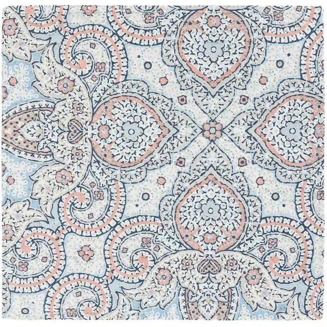 Darymex Harem Decoratieve Kussenhoes 40x40 cm - Kleurrijk Ornament - Zachte Microvezel (100 g/m²) - Sierkussenhoes - Met Hoteloverslag - Hypoallergeen - 1 Stuk blauw