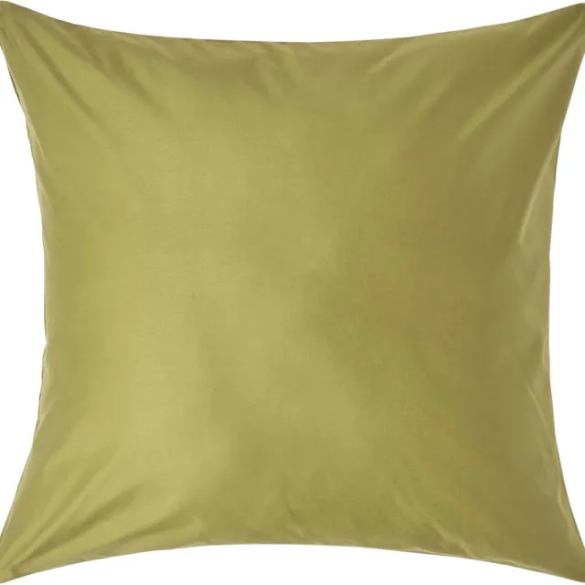 Homescapes Luxe Satijn Kussensloop 80x80 cm – Olijfgroen – 100% Egyptisch Katoen – Draaddichtheid 1000