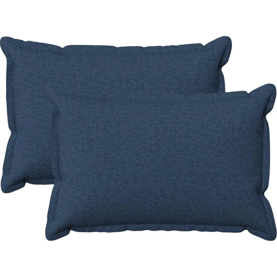 vidaXL Kussensloop 2 st HOUTEN Blauw 40 x 60 cm Faux Linnen, foto 3