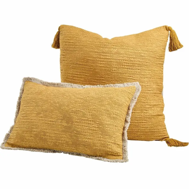 Loberon Kussenhoes set van 2 Rabea geel