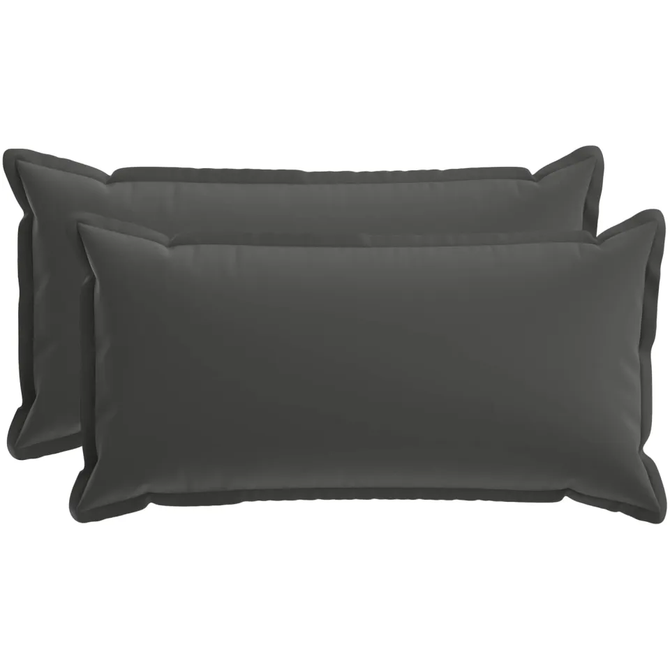 vidaXL Kussensloop 2 st HOUTEN Antraciet 40 x 80 cm Polyester Anthraciet