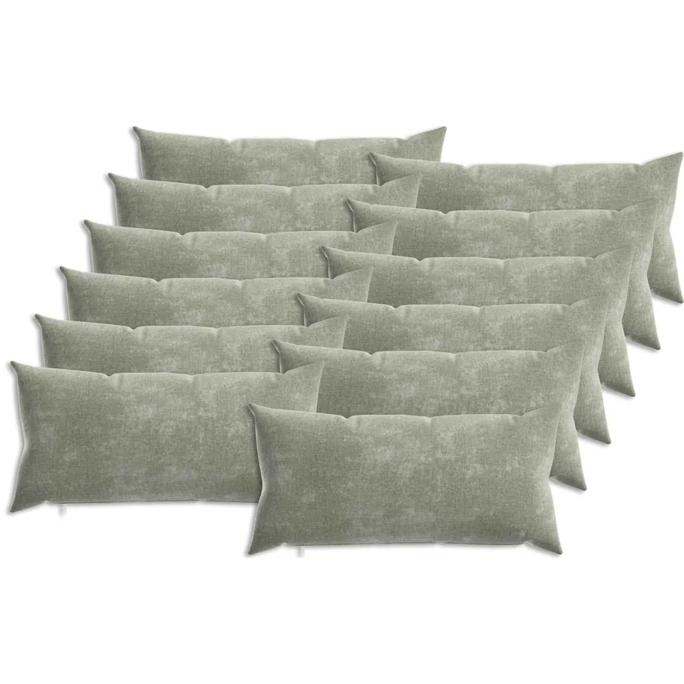 vidaXL Kussensloop 12 st HEERLEN Groen 40 x 80 cm Chenille Stof, foto 3