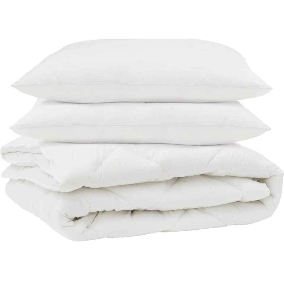 vidaXL Dekbed met kussen 3 st Wit Microfibre, foto 3