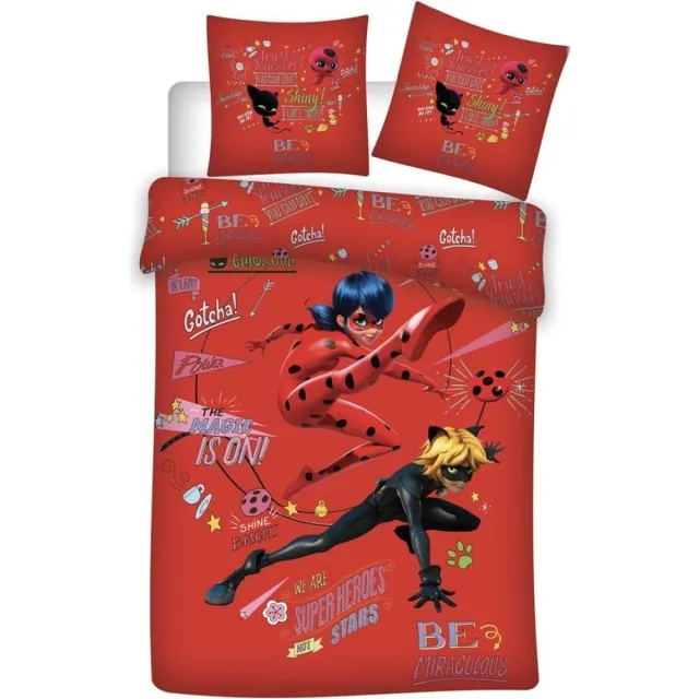Miraculous Dekbedovertrek - 140 x 200 cm - 65 x 65 cm - Biologisch katoen Multi Colour