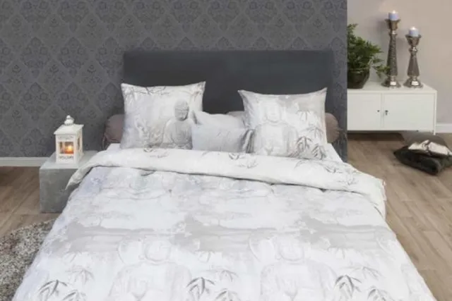 Heckettlane HNL Pure Cotton Dekbedovertrek Buddha Garden - Naturel bruin