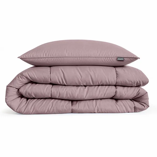 Eleganzzz Eazy Dekbed zonder Overtrek Inclusief Kussensloop Mauve 140x200cm - Roze Dekbed - Wasbaar Dekbed - Hoesloos Dekbed - All Year Dekbed - Eenpersoons Dekbed Rose