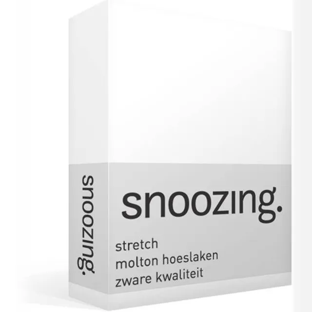 Snoozing Stretch - Molton - Hoeslaken - Eenpersoons - 90x200/220 cm of 100x200 cm - Wit