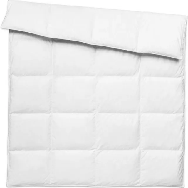 OnceDoce® Donzen Dekbed 220x240cm – 3 kg Dons Vulling - 2 Persoons Ganzendons Dekbed lits jumeaux – 100% Katoenen Tijk - Satijnen Bies – Kleur Wit –Herfst/Winter Seizoen