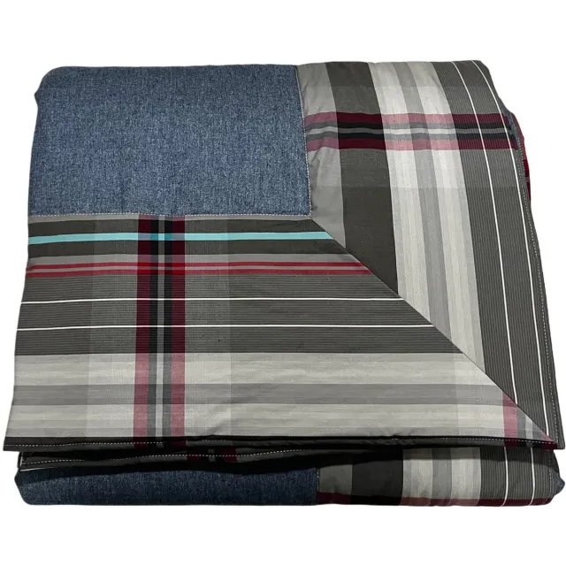 devo home DevoHome Biruza Hennep Dekbed Bedsprei - Hennepvezel en Cotton - All in One Dekbed zonder overtrek - Anti Allergie Dekbed - Anti-Huisstofmijt - Ademend - Wasbaar - Gekleurd dekbed Blauw 215x200 cm