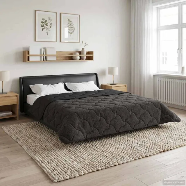 vidaXL Vol jaar dekbed 240 x 260 cm Anthraciet