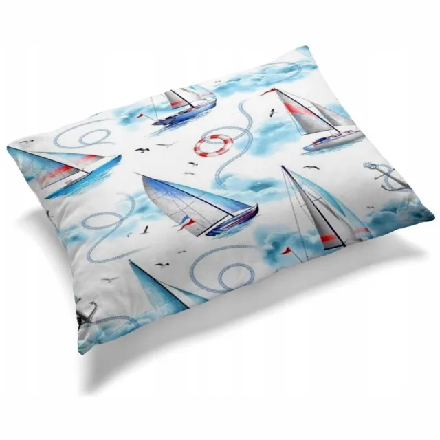 Hurtownia Tkanin Stanik Kussensloop 70x80cm Katoen met Zeilbootprint - OEKO-TEX Gecertificeerd Multicolor