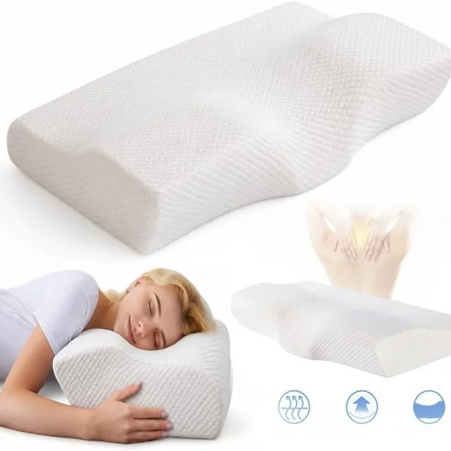 RUPINUS Nekcontouren Met Traagschuim, Orthopedisch Neksteunkussen, Ergonomisch Nekkussen. Wit