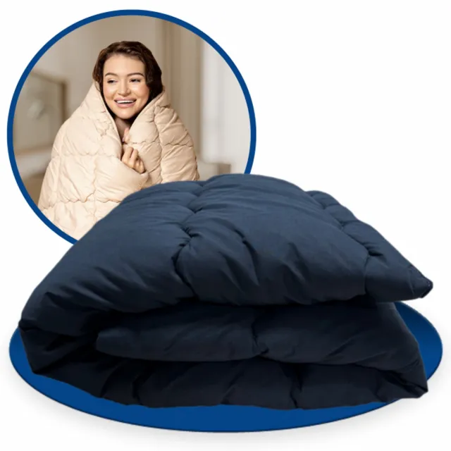 Zavelo Eazzy All-in-one-Dekbed Navy-Lits-Jumeaux (240x220 cm) Blauw