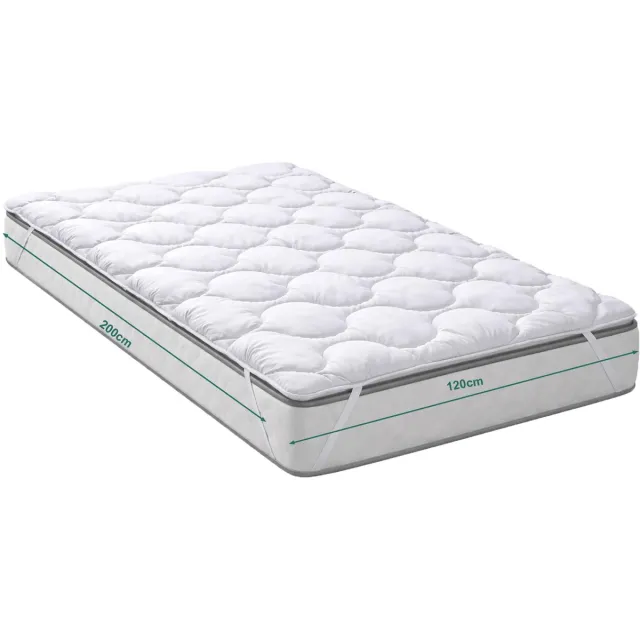 Famanu Gewatteerde matrasbeschermer 120x200, ademend en wasbaar tot 95°C Wit