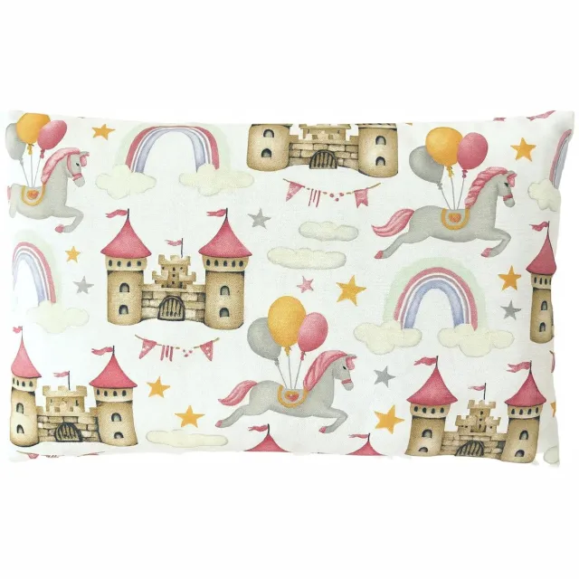 Sleepon_pl Kinderkussenschoentjes 40x60cm Katoen - Sprookjeskasteel & Regenboog meerkleurig