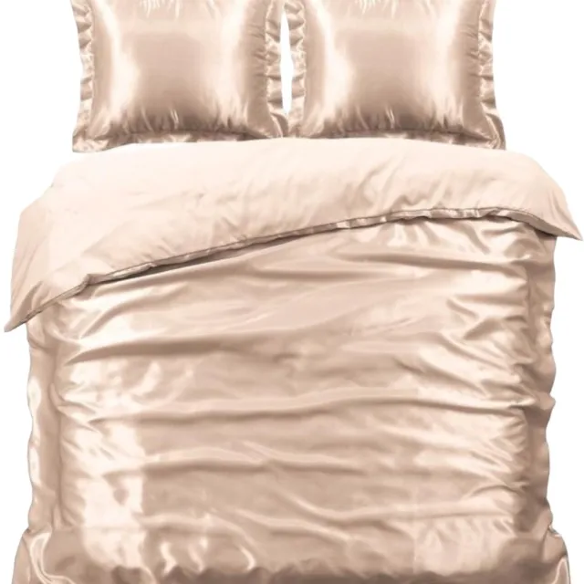 Beauty Silk Dekbedovertrek - 240x200/220 - Glans Satijn - Rosé Lichtbruin