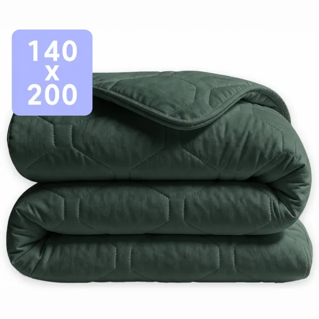 Happybed Dekbed zonder overtrek 140x200 - Puffy - Wasbaar dekbed - Dekbed zonder hoes - Hoesloos Dekbed - Dark green